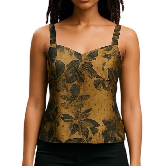Joseph Ribkoff Floral Metallic Sleeveless Top - Picture 1 of 10